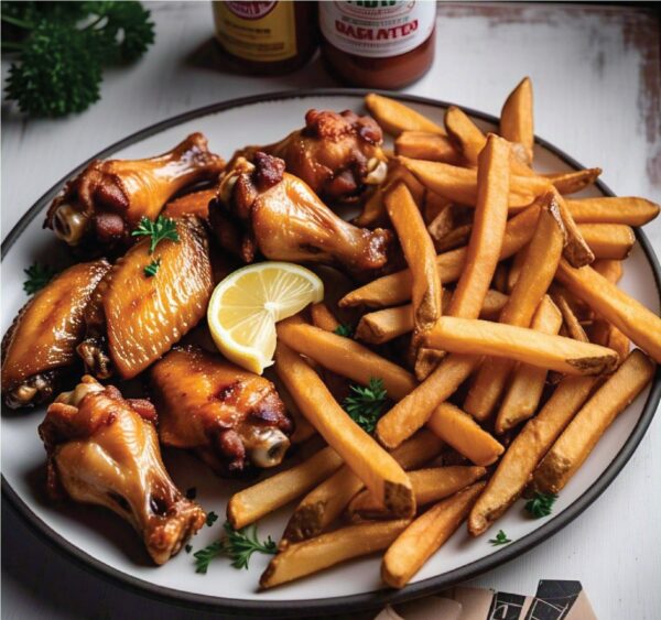 8pcs Spicy Chicken Wings & Chips
